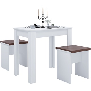 Vcm Essgruppe Tisch Hocker Esal L (Farbe: Weiß)