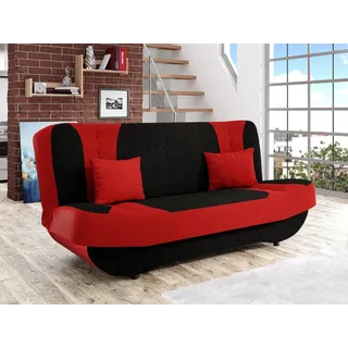 Mirjan24 Sofa Pinto mit Bettkasten und Schlaffunktion, Schlafsofa, Farb- und Materialauswahl, Wohnlandschaft, Couch vom Hersteller, Schlafcouch (Alova 04 + Alova 46.)