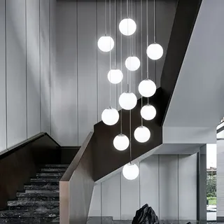 Pendelleuchte Moderne Kugel Hängelampe Weiß Metall Deckenlampe