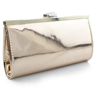 White Lady Clutch Valentina Spiegel Braut Clutch goldfarben