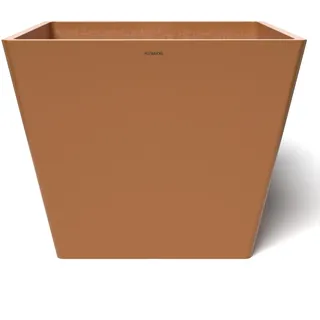 POTS&More Pflanztopf Prismo 50 (50 cm, quadratische Form, Farbe Terrakotta, Höhe 40,5 cm, Übertopf Kunststoff, für Zimmerpflanzen) VP025003