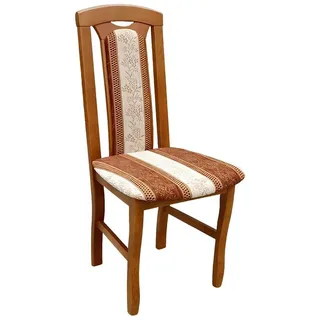 JVmoebel Küchenstuhl Stuhl ohne Armlehne Esszimmerstuhl Holz Stoff Esszimmer Design Sessel (1 St), Made in Europa beige