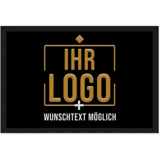 Print Royal Firmen-Logomatte mit eigenem Logo - Schmutzfangmatte für Unternehmen, Büro, Praxis & Laden | rutschfest, Fußmatte 120 x 80 cm mit Gummirand