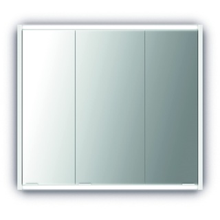 Jokey Spiegelschrank Batu mit LED Beleuchtung 80 cm breit, Badezimmer Spiegelschrank aus MDF, inkl. Steckdose | Weiß