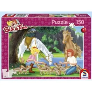 Schmidt 56050 - Bibi & Tina Kinderpuzzle, Am Steinbruch, 150 Teile Puzzle - 150 Teile, Maße: 43 x 29 cm, Bibi & Tina