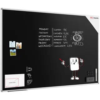 ALLboards Kreidetafel 180 x 120 cm Schwarz