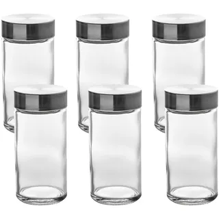 5five Simply Smart Gewürzdosen, Transparent, Glas, 4.5x4.5x9.5 cm, Küchenzubehör, Vorratsbehälter, Gewürzgläser