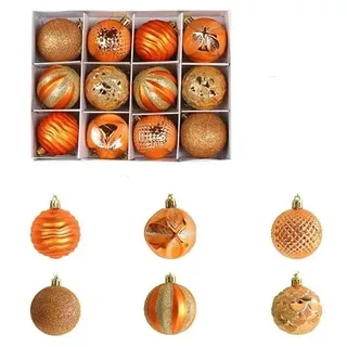 12pcs Weihnachtskugel Ornamente,6cm Weihnachtskugel Ornamente Shatterproof Weihnachten hängende Kugel Sets für Weihnachtsbaum Feiertage Home Xmas Party Dekoration (orange)
