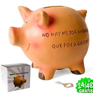 Sparschwein Schwein Cerdito 12x9x11cm Sparen Mit Schlüssel Kappe Schwein Wutz