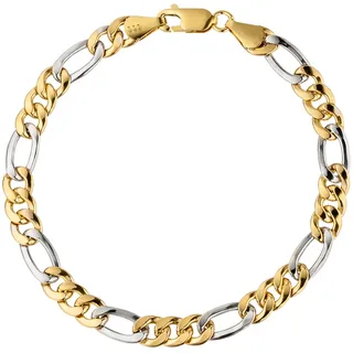 Unique Figaroarmband Gold bicolor 333 19 cm