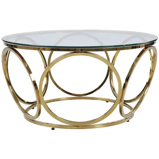 Salesfever Couchtisch rund Glas Metall