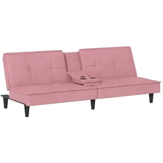 vidaXL Schlafcouch Samt 2-Sitzer Rosa