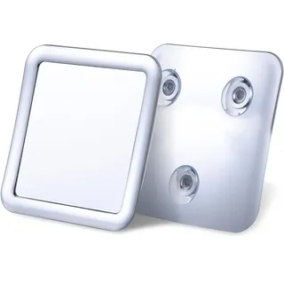 Antibeschlag Rasierspiegel für die Dusche - Badspiegel mit Saugnapf und 360° Schwenkbar - Unzerbrechlicher Spiegel, Fogless Shower Mirror - 13,5cm x 13,5cm (Chrom)