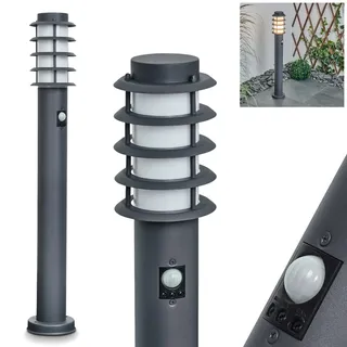HOFSTEIN Außenstehleuchte Tunes mit Bewegungsmelder, Außenwegeleuchte aus Metall/Kunststoff in Anthrazit/Weiß, moderne Wegeleuchte für Garten, Außenbereich, Hof, Höhe 80 cm, E27, IP44