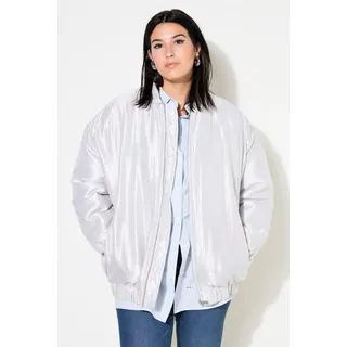 Studio Untold Kurzjacke Blouson oversized glänzende Qualität grau|silberfarben 50/52