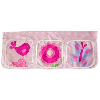 Homestyle4u Betttunnel Stofftasche für Hochbett Bettzubehör Tasche lila|rosa