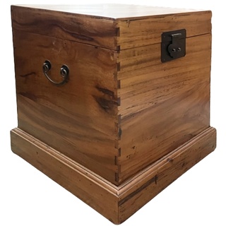OPIUM OUTLET Truhe Kasten Kiste Box Aufbewahrung Möbel aus Holz "CHEST-01" braun mit Deckel Schatztruhe Vintage kolonial chinesisch asiatisch