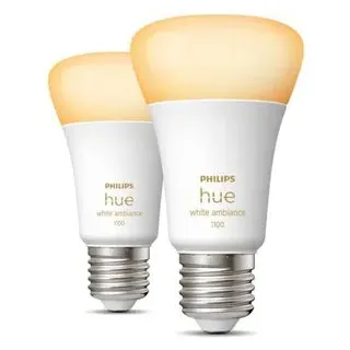 Philips LED-Lampe Hue White Ambiance Bluetooth E27, warm- bis kaltweiß, 8W (75W), smart, ZigBee, 2Stk