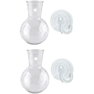 2/4 Stück transparente Acryl-Wandvase, künstlerische Blumenvase, Hydrokultur-Pflanzenhalter mit Saugnapf-Haken
