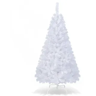 DREAMADE 150/180/210/240cm Weihnachtsbaum Weiß, Künstlicher Tannenbaum, Christbaum Kunstbaum Dekobaum mit Metallständer (150cm)