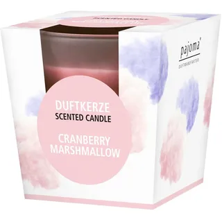 pajoma® Duftkerze, Cranberry Marshmallow - im satinierten Glas | 120g Wachsgewicht, Brenndauer: 25 Stunden, in edler Geschenkverpackung | Premium Qualität