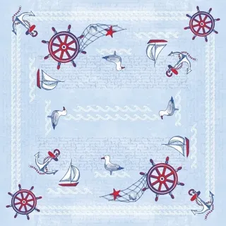 Sovie HORECA Tischdecke Meeresbrise in Blau aus Linclass® Airlaid 80 x 80 cm, 20 Stück - Mitteldecke Maritim