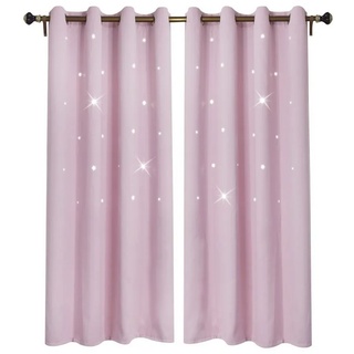 Vorhang »Sterne Vorhang Kinderzimmer Gardinen, Verdunklungs BLICKDICHT Vorhänge«, Rosnek, (2 St), Store, B*H:132x160cm; 132x183cm; 132x213cm rosa 132 cm x 183 cm