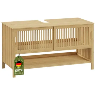 Bellamio Waschbeckenunterschrank Sava (natur) aus Bambus, 100 x 45 x 60 cm