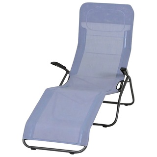 Gartenliege SIENA GARDEN "Anco" Gartenliegen grau (blau) Sonnenliegen StahlTextil, klappbar