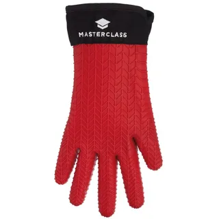 MasterClass Wasserdichter und hitzebeständiger Silikon-Ofenhandschuh mit Fingern - Rot