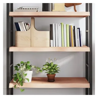 furnicato Wandregal aus massivem Eichenholz 100x50x(2-6) cm mittelbraun, 1-tlg., Rustikales Wandboard mit Naturkante und hoher Tragkraft bis 40 kg braun 50 cm x 6 cm x 100 cm