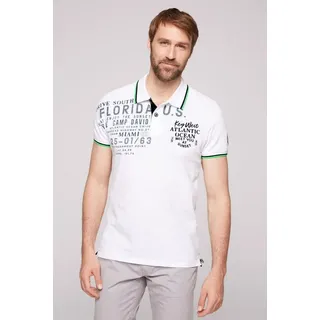 CAMP DAVID Poloshirt mit stylischem Seitenschlitz weiß XXXL