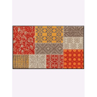 Fußmatte HEINE HOME Teppiche Gr. B/L: 60 cm x 80 cm, 7 mm, 1 St., orange (terra, taupe) Fußmatten gemustert