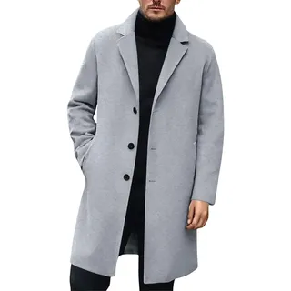 Trenchcoat Herren Slim Fit Winter Business Wolle Mantel Lang Wintermantel Kurzmantel Lange Wollmantel Kurz Trench Coat Warme