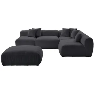 Livetastic Ecksofa Bloom, Dunkelgrau, Textil, 8-Sitzer, L-Form, 300x215 cm, Made in EU, erweiterbar, individuell planbar, Wohnzimmer, Sofas & Couches, Wohnlandschaften, Ecksofas