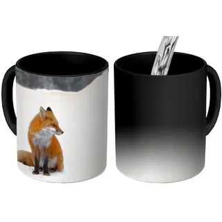 MuchoWow Tasse Fuchs - Schnee - Winter, 1-tlg., Keramik, Farbwechsel, Kaffee Tassen, Teetasse, Zaubertasse, Geschenk bunt