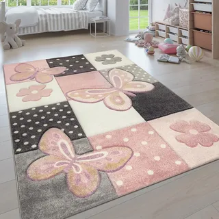 Paco Home Kinderteppich 120 x 170 cm Rosa/Mehrfarbig
