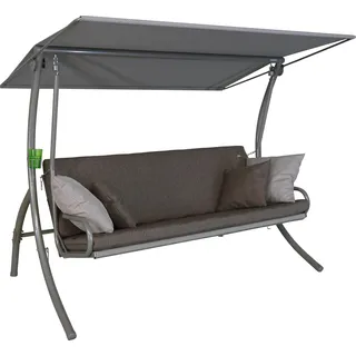 ANGERER Hollywoodschaukel Elegance Smart Olive | Gartenschaukel Made in Germany, Schaukel zum Sitzen, Liegen und Entspannen, inklusive Bett-Funktion, einfache Montage