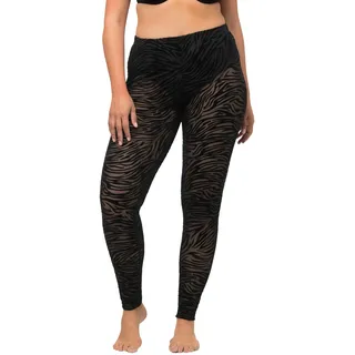 Ulla Popken Damen große Größen Übergrößen Plus Size Leggings, Mesh, Animalmuster 822286 - 50-52