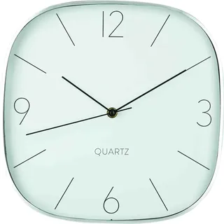 Wanduhr Analog Aluminium rund Ø 29 cm silber weiß modern