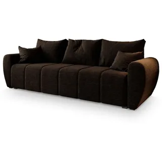 Masseno Bettsofa, Braun, Textil, 242x82x80 cm, Wohnzimmer, Sofas & Couches, Schlafsofas