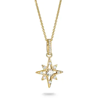 THOMAS SABO Kette Stern mit weißem Zirkonia Premium Legierung 18k Vergoldet