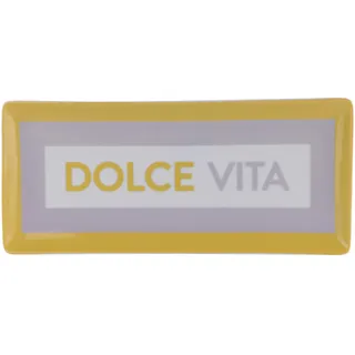 Dekotablett Dolce Vita Gelb/Weiß/Flieder