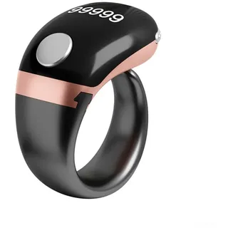 Smart Tasbih Zikr-Ring, wasserdichter digitaler Zähler mit Vibrationsalarm, Typ-C-Ladefunktion, Unisex-Azan-Wecker mit Fingerzähler für Muslime(Gold)