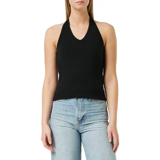 Build Your Brand Damen Ladies Neckholder T-Shirt, Black, XS, BY038-00007-0058 - XS