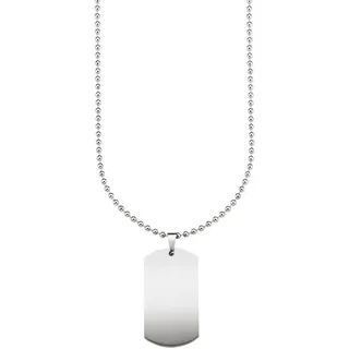 Bruno Banani Edelstahlkette Dog Tag Kugelkette Silber
