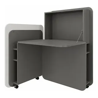 fm FLATup  Sekretär basalt/diamantweiß rechteckig, schwarz 107,0 x 41,5 - 91,0 cm