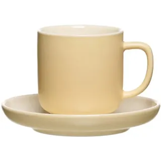 Ritzenhoff & Breker Jasper Espressotassen mit Untertassen, Vanille, 240 ml, Espressogeschirr mit Soft-Touch-Haptik & Mattglasur, Spülmaschinengeeignet