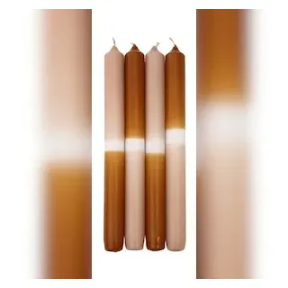 Wiedemann Kerzen Leuchterkerzen Dip Dye Kerzen Lachs / Cognac, 250 x Ø 23 mm, 4 Stück