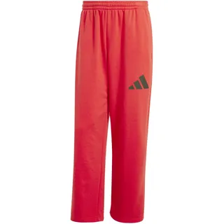 adidas Men's Essentials Wide Leg Three BAR Pant, Pure Ruby/Black, XL